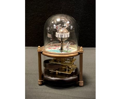A novelty automaton timepiece/clock, as fish in an aquarium, 15cm high 