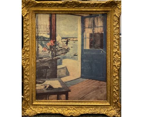 Raymond Wintz, by and after, View through the blue door, lithograph, 57cm x 46cm. 