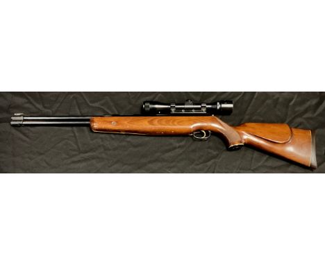 A Weihrauch  1.77 calibre under leaver action air rifle, HW 77 K, made in West Germany, serial no 1010188, textured grip, 102