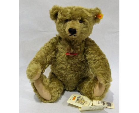 A modern Steiff gold plush teddy bear 15'' high