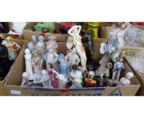 Two boxes of ceramic figures