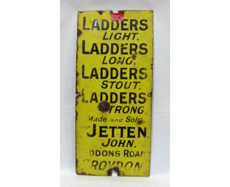 An enamel advertising sign 20'' high