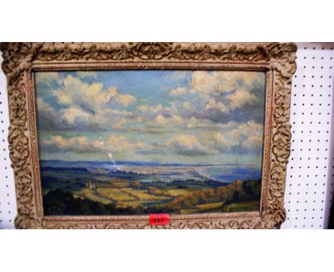 ENGLISH SCHOOL 20th century: Rye from Fairlight. Indistinctly signed, inscribed on label verso. Oil on canvas. 12'' x 18''. C