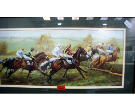 A racing print after Mark Smallman. 11'' x 24''