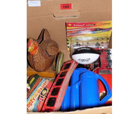 A box of vintage toys
