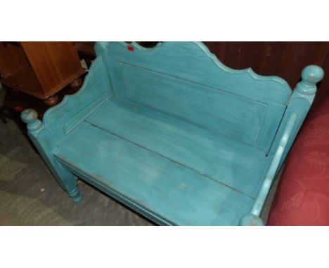 A painted pine bench