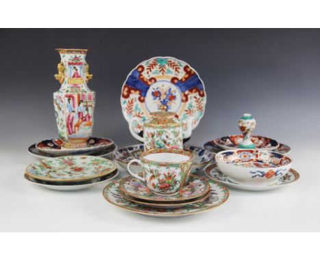 A collection of Chinese and Japanese porcelain, 18th century and later, to include a Chinese Imari export dish, 22.5cm diamet