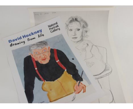 Two David Hockney exhibition posters, for the "Drawing From Life" exhibition held at The National Portrait Gallery in Februar