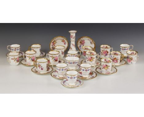 A Hammersley & Co 'Dresden Sprays' matched coffee service, comprising twelve coffee cans, 7cm high, and twelve saucers, 12.3c