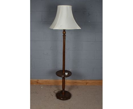 20th century mahogany standard lamp with dumb waiter