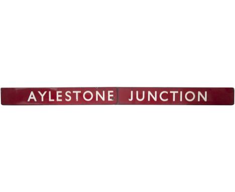 BR(M) FF enamel signalbox board AYLESTONE JUNCTION from the former Midland Railway box between Leicester London Road and Wigs