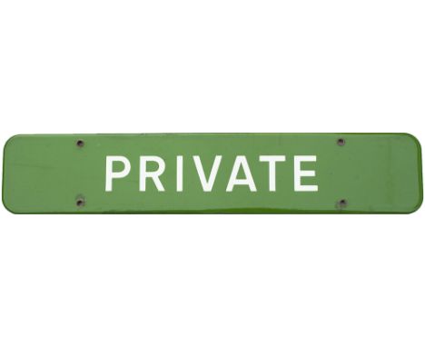 BR(S) FF light green enamel doorplate PRIVATE. In very good condition with a couple of minor chips around the screw holes. Me