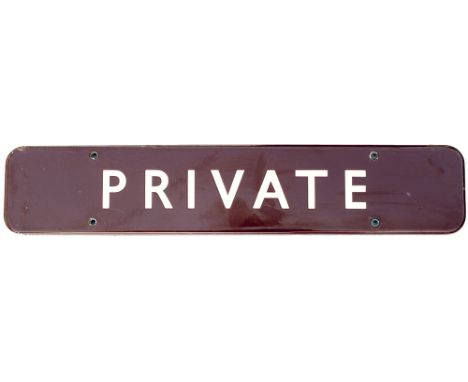 BR(W) FF enamel doorplate PRIVATE measuring 18in x 3.5in. In very good condition.