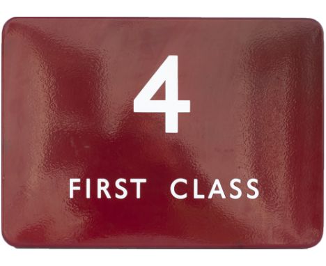 BR(M) FF enamel railway sign 4 FIRST CLASS. In excellent condition measures 21in x 15in. An unusual sign.