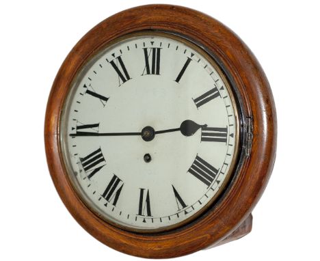 North Eastern Railway 10in oak cased railway clock with a wire driven English fusee movement supplied by Potts &amp; Sons of 