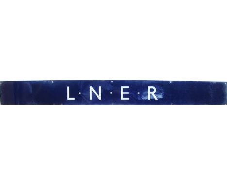 LNER quad royal enamel poster board heading. In very good condition measures 53in x 5.75in.