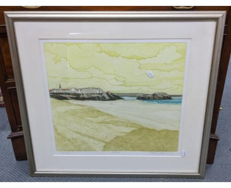John Brunsden - a limited edition signed lithograph entitled 'Tenby; numbered 37/150, 45cm x 40cm framedLocation: 