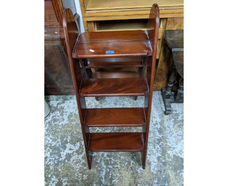 A 20th century mahogany folding step ladder, 100.5cm highLocation: 