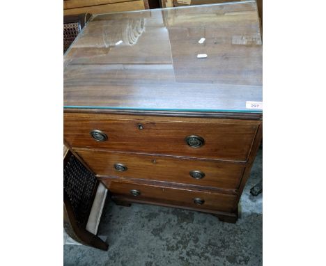A Georgian converted commode of three short drawers standing on bracket feet 79cm x 62cm x 50.5cm Location:G 