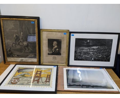 A selection of limited edition prints and 18th/19th engraving/prints to include His Royal Highness George Prince of Wales, af