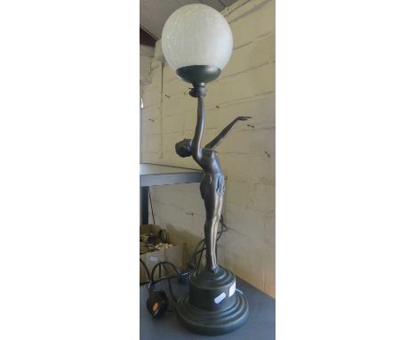 Art Deco-style lady figure table lamp (working)