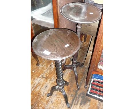 Two 19th c. candlestands on tripod feet