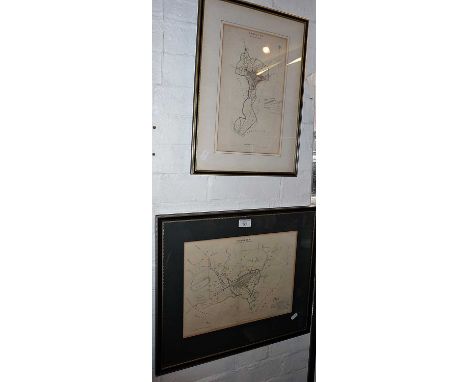 Two framed 19th c. Ordnance Survey street maps of Bridport