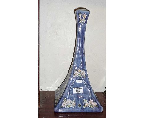 Tall Royal Doulton Lambeth Art Nouveau uncommon shape stoneware table lamp base, 15" tall