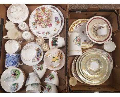 A mixed collection of ceramic items to include Hammersley plates, cups and saucers, wall and cabinet plates etc (2 trays). 