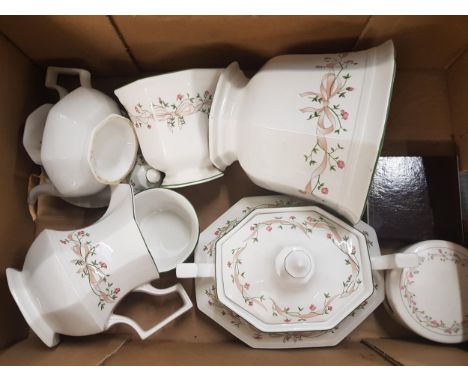 Quantity of Johnson Bros. Eternal Beau Pattern. 2 Planters, Lidded Tureen, Large Jug, Small Teapot, Sugar Bowl, Coasters etc.