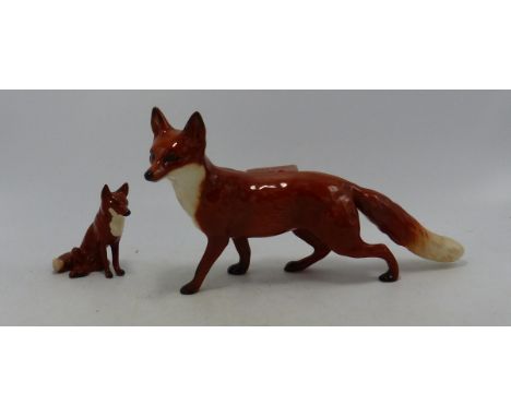 Beswick Large Fox Standing &amp; small Seated item(2) 