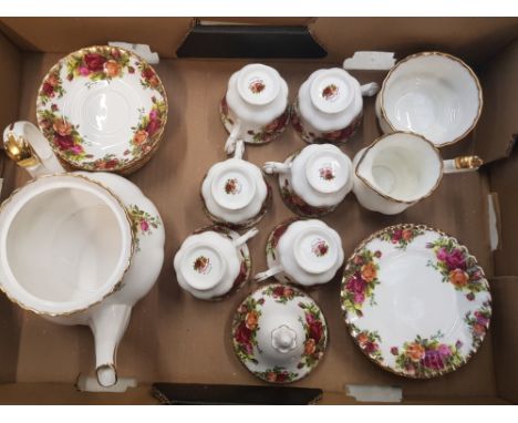 Royal Albert Old Country Roses to include teapot, 6 trios, milk and sugar 