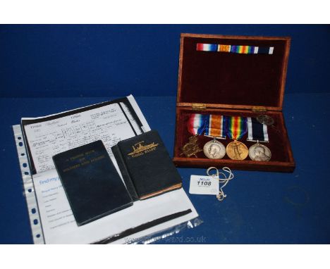 A group of four Medals and a Silver wound Badge to a Royal Navy Officer with a 1914/15 star trio to Act. C.P.O/Lieut. F. Wick