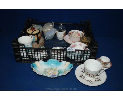 A quantity of miscellaneous Cups and Saucers, a Royal Worcester Egg Coddler, Royal Doulton Trinket Dish with lid in the form 