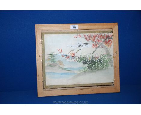 An old Japanese Photograph Album Cover, beautifully carved in bone and mother of pearl, in gilt slip and wooden frame for res