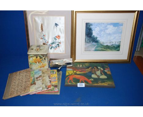 A quantity of miscellanea including Ladybird Books, Eclogues a book of Poems by Herbert Read, a Crumb Brush in silver plate w