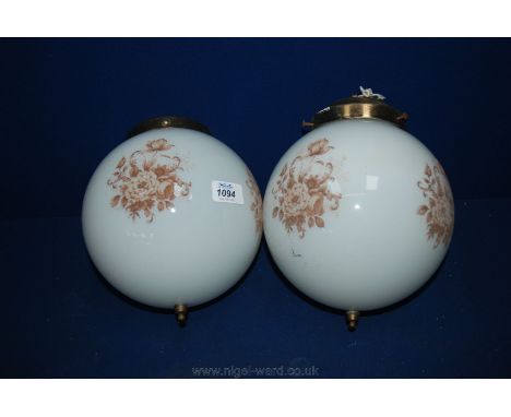 Two glass globe light shades