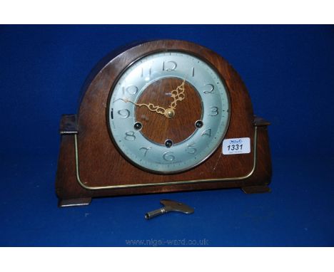 A Westminster chime eight day Mantle Clock