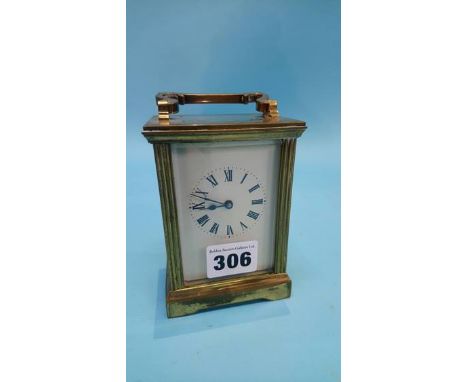 A small brass four glass carriage clock