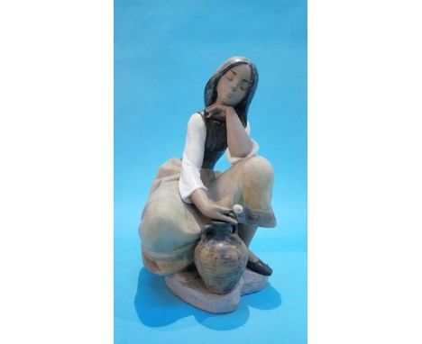 A large Lladro figure of a girl, stamped 3525, 36cm high
