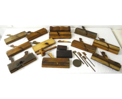 COLLECTION OF VINTAGE WOODEN MOULDING PLANESmakers noted include 'A.Mathieson & Son Glasgow & Edinburgh', 'Booth Brothers Dub