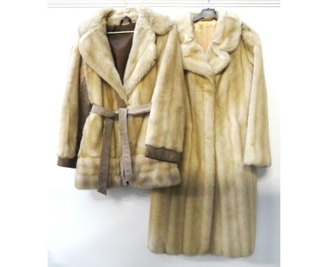 VINTAGE LADIES FAUX FUR COATwith pockets and labelled 'tissavel' (France), together with a period ladies faux fur and suede j