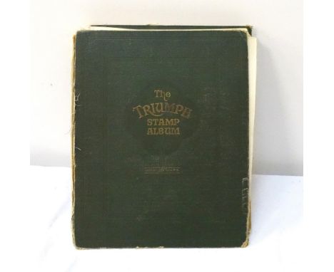 'THE TRIUMPH STAMP ALBUM'containing a varied collection of late 19th to mid 20th century World stamps, includes Great Britain