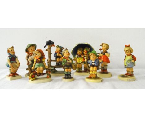 COLLECTION OF GOEBEL/HÜMMEL FIGURESincludes 'Stormy Weather', 'Little Gardener', 'Mischief Maker' and 'The Lost Sheep' (9)