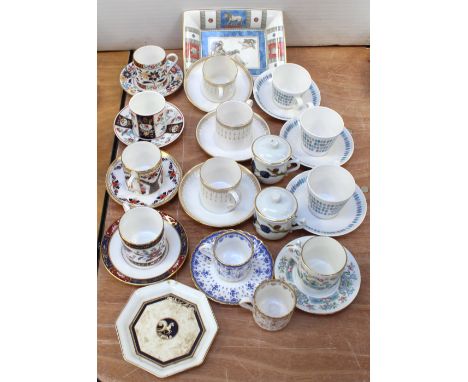 A small quantity of ceramics to include coffee cans and saucers by Spode, Royal Worcester and Royal Tuscan and a Wedgwood 'Li