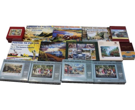 Railway interest; a set of four volumes of 'Poster to Poster Railway Journeys in Art', also a collectors' edition of Bradshaw