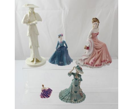 A Royal Doulton figure from the 'Miniature Ladies' collection M264 Rachael', three Coalport figures, a limited edition figure