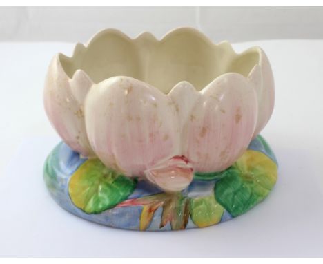 A Clarice Cliff for Newport Pottery 'Lily Pad' design planter, with Clarice Cliff for Newport Pottery stamp to base, height 1