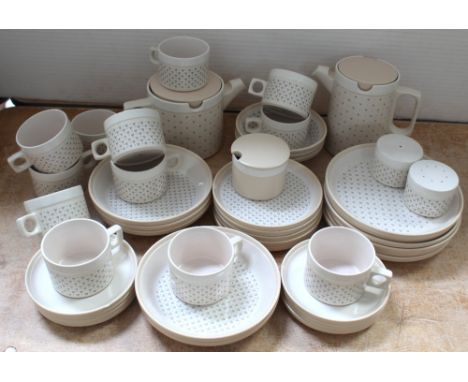 A Hornsea 'Desire' pattern retro part tea/dinner service comprising cups, saucers, sandwich plates, dessert plates, coffee po