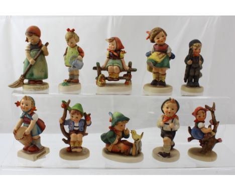 Ten W Goebel figures to include 'Just Resting', 'Little Gardener', 'Singing Lessons' and 'Chimney Sweep' etc (10).